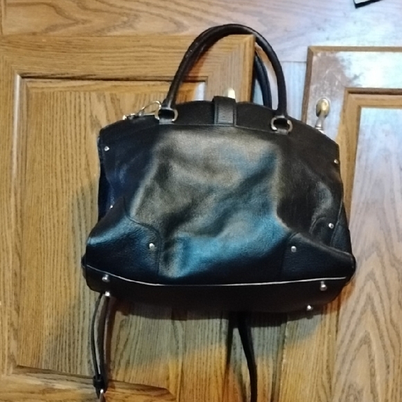 Coach Black Leather Shoulder Bag with Gold Chain#new Strap Add - Picture 5 of 11